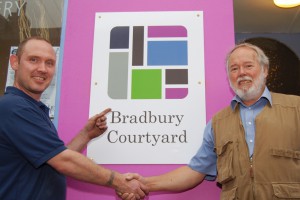bridge project - premier signs - Web Job done! Kevin Cook (Premier Signs) shakes hands with Ken Newson (The Bridge Project)